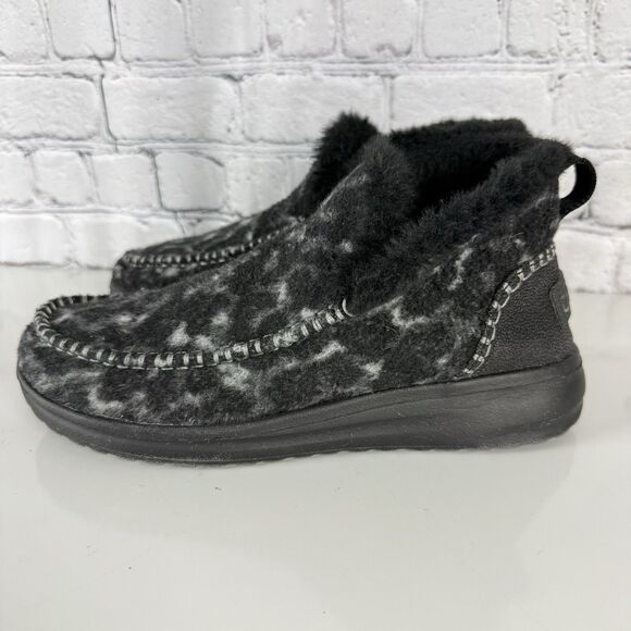 Hey Dude Denny Moccasins Sweater Boots Women 8 Marble Grey Slip On Lightweight - Picture 6 of 13